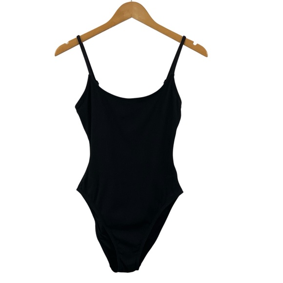 ANDIE The Amalfi One-Piece Swimsuit Black Ribbed Size Small Long Torso i14 - Picture 3 of 12